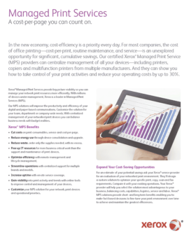 a cost per page that you can count on, MPS, Managed Print Services, Xerox, Document Technologies