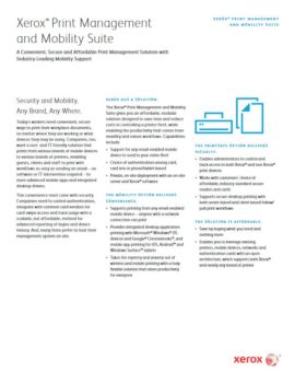 Mobility Suite, mobile print, Xerox, Document Technologies