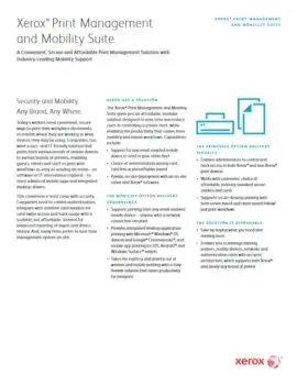 Mobility Suite, mobile print, Xerox, Document Technologies