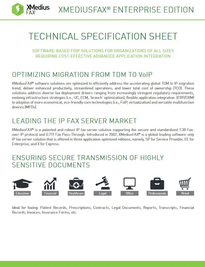 Xmedius Fax Enterprise Edition Brochure, XMedius Fax, Document Technologies